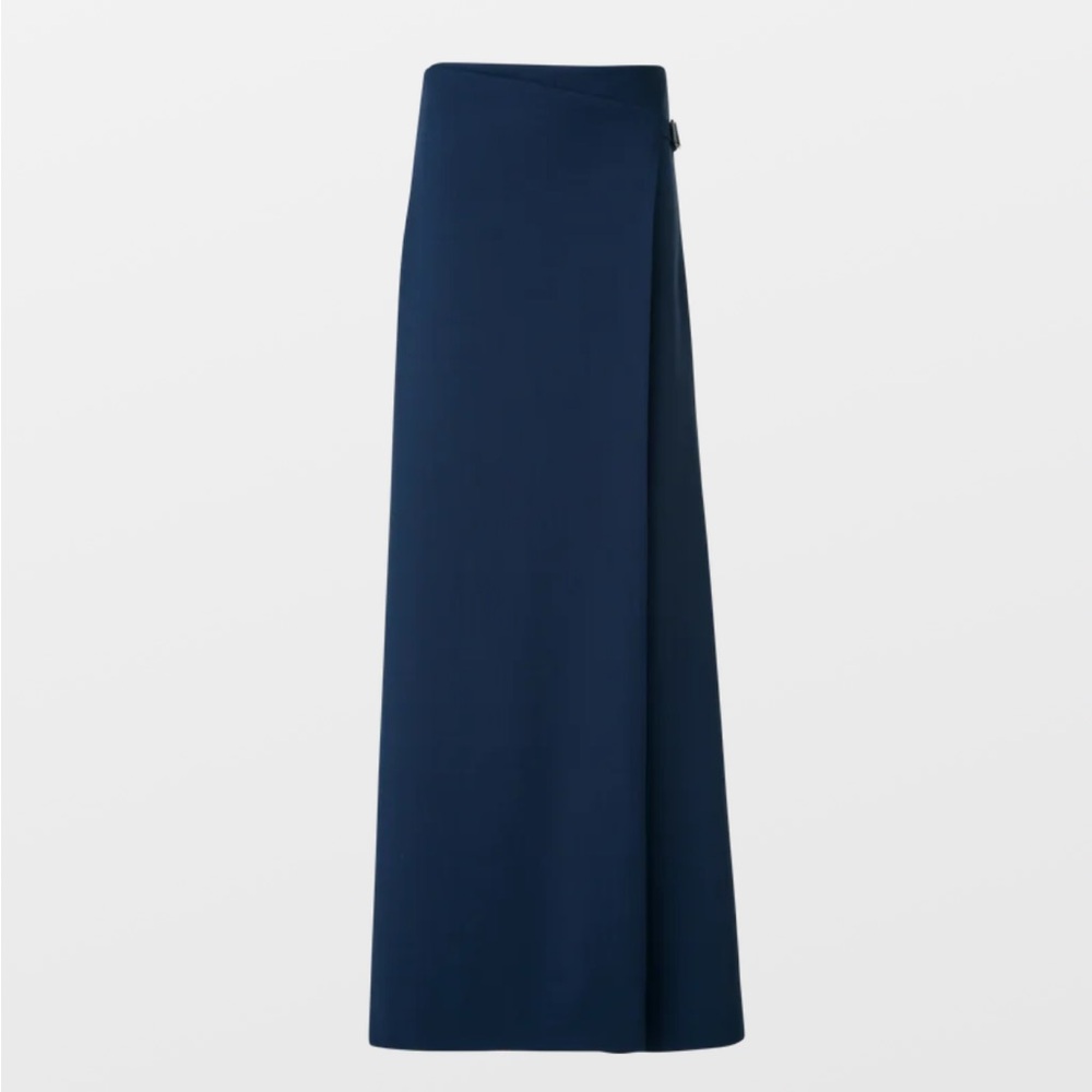 AKRIS Foss Wool Double Face Wide Leg Pants Apron Wrap Asymmetric Panel Trouser 8 - Picture 5 of 17